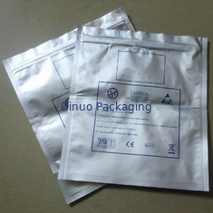 500PCS ESD শিল্ডিং ব্যাগ জিপ লক / অ্যান্টি স্ট্যাটিক সুরক্ষার জন্য শীর্ষ সিলভার খুলুন