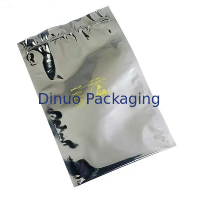 500PCS ESD শিল্ডিং ব্যাগ জিপ লক / অ্যান্টি স্ট্যাটিক সুরক্ষার জন্য শীর্ষ সিলভার খুলুন