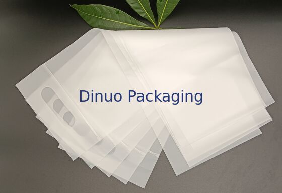 আর্দ্রতা-নিরোধক এবং টেকসই ফ্রস্টেড সিপিই পুনরায় সিলযোগ্য জিপার ব্যাগ, খাবার এবং ছোট আইটেমের জন্য হ্যান্ডেল সহ