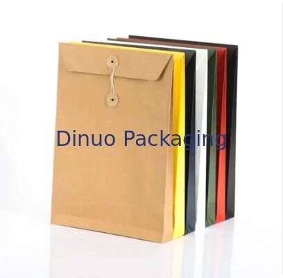 Multi Color Twine Tie Kraft Paper Envelope Button Closure Durable Eco Friendly Recyclable For Documents Letters Home Office