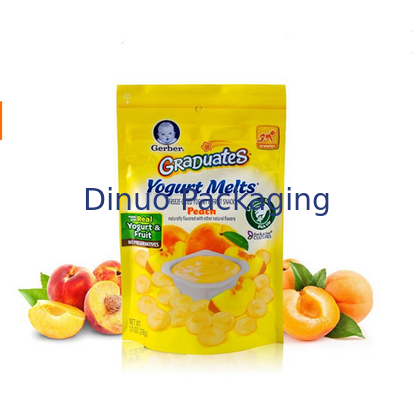 Reseableable লক কাস্টম মুদ্রিত স্ট্যান্ড আপ Pouches, প্লাস্টিক ফুড প্যাকেজিং ব্যাগ
