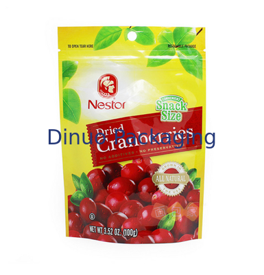 Reseableable লক কাস্টম মুদ্রিত স্ট্যান্ড আপ Pouches, প্লাস্টিক ফুড প্যাকেজিং ব্যাগ