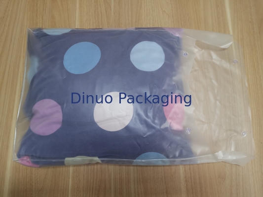 Pillow এবং চার টুকরা Suit প্যাকেজ জন্য বোতাম সঙ্গে পিভিসি প্যাকেজিং ব্যাগ সাফ করুন